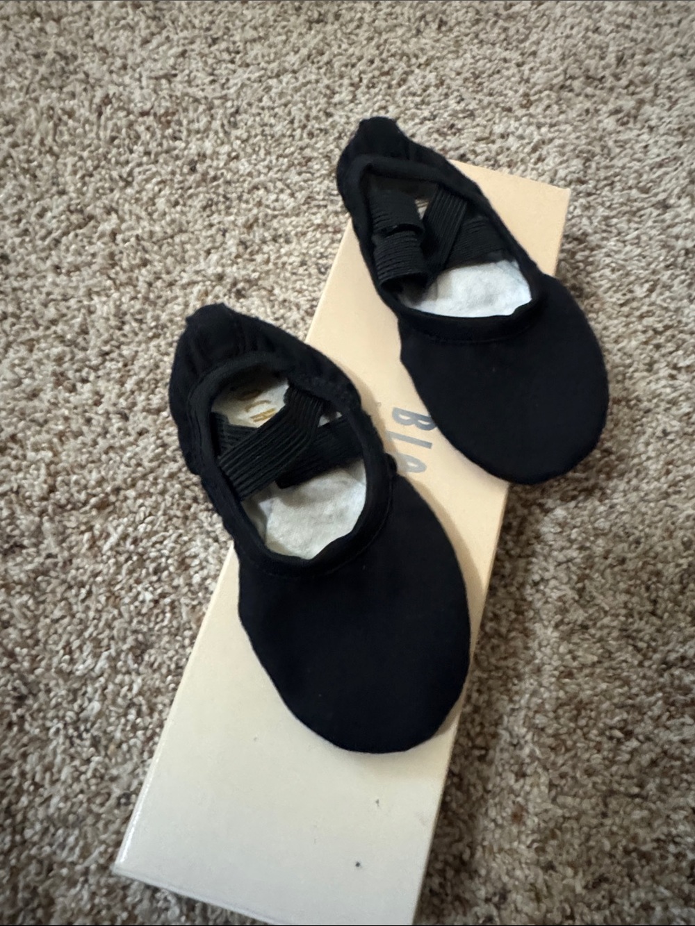 Black Kids Performa Stretch Canvas Ballet Shoes